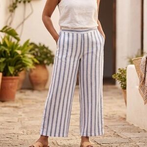 JNY 100% LINEN PANTS STRIPED PATTERN